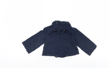 Back view of Gap girls’ blue basic coat coat, size 3, years
