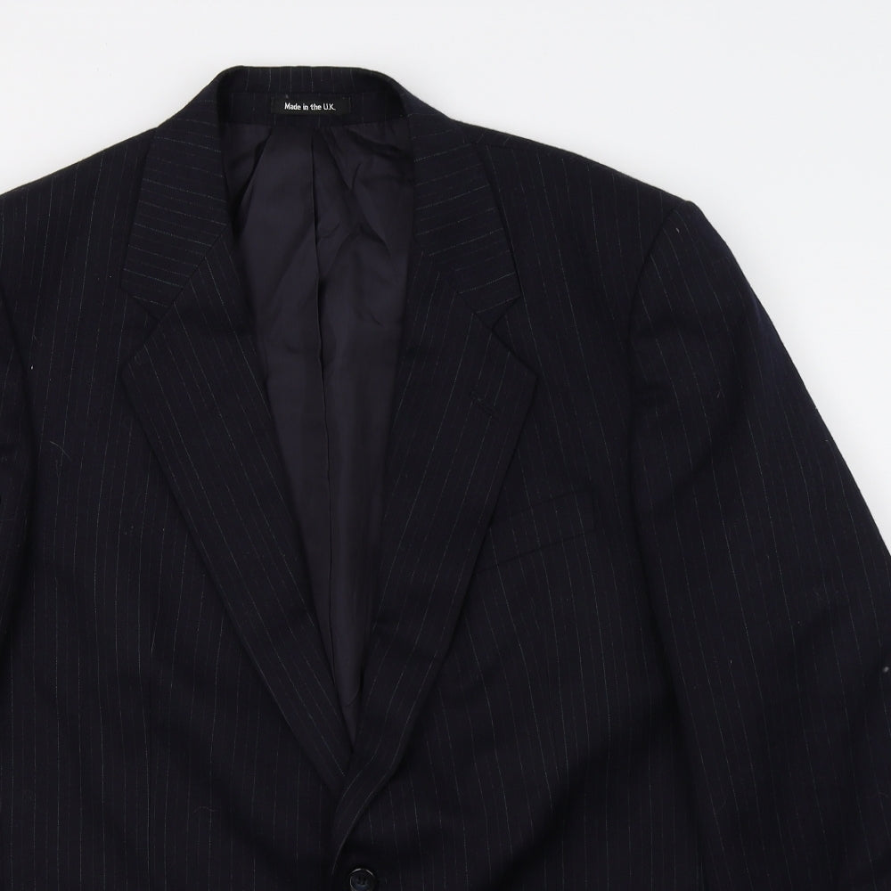 St Michael Mens Blue Striped  Jacket Suit Jacket Size L