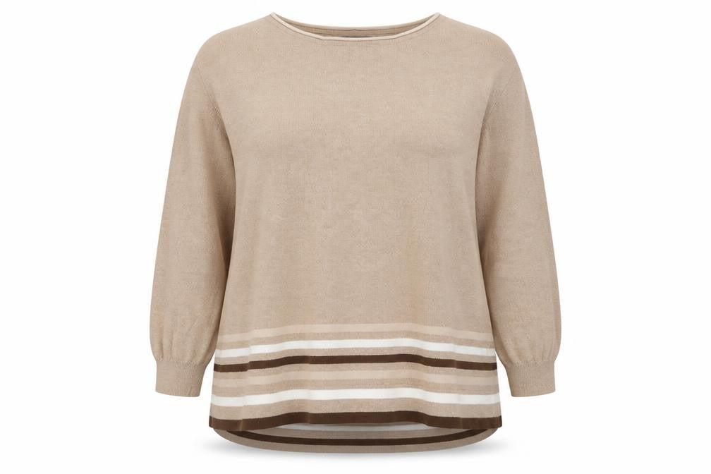 Principles Womens Beige Striped Knit Pullover Jumper Size 18
