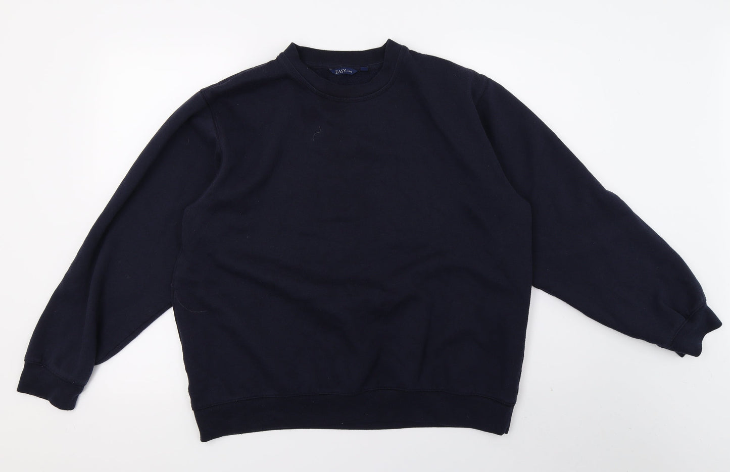 Easy Mens Blue  Jersey Pullover Sweatshirt Size L