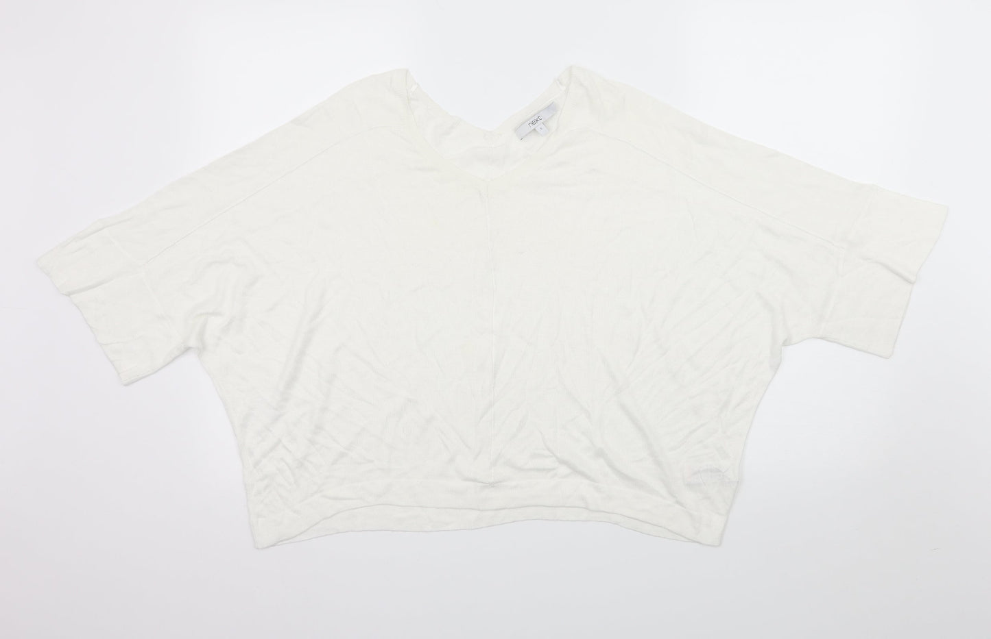 NEXT Womens White  Knit Basic T-Shirt Size S