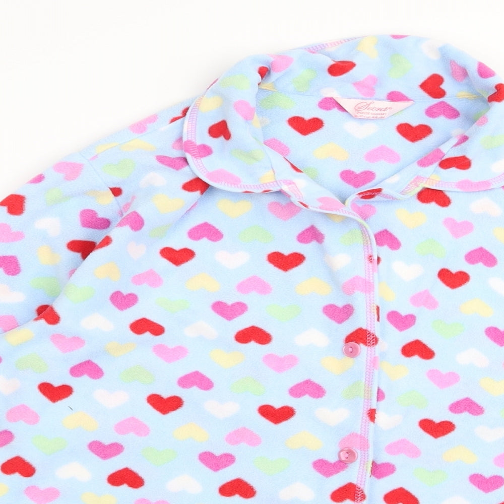 Secret Womens Multicoloured Solid  Top Pyjama Top Size 16  - Heart Detail
