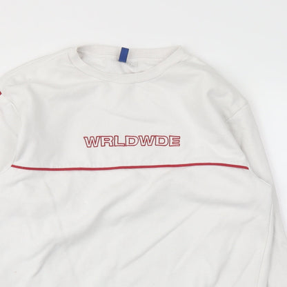 Preloved H&M Womens White   Pullover Jumper Size M - Detail