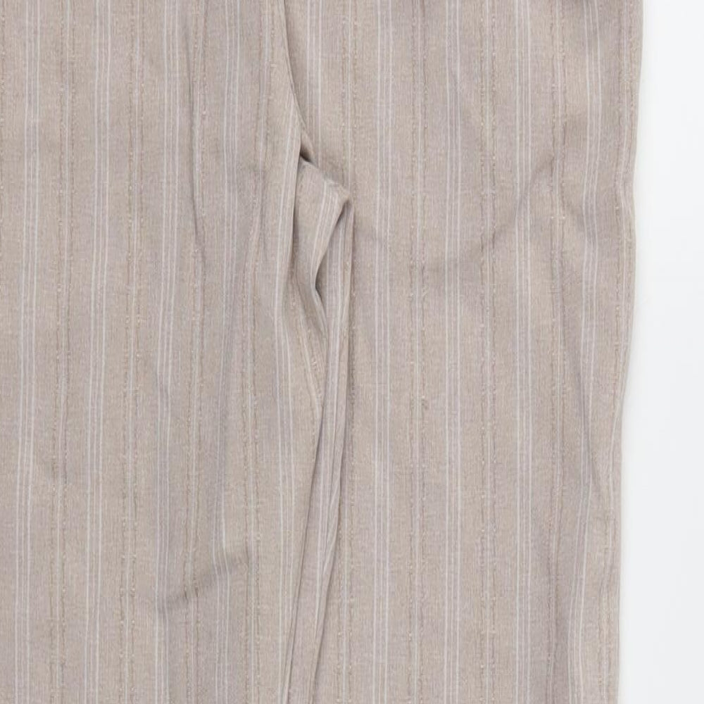 First Avenue Womens Beige Striped  Trousers  Size 10 L26 in - Stretch waistband