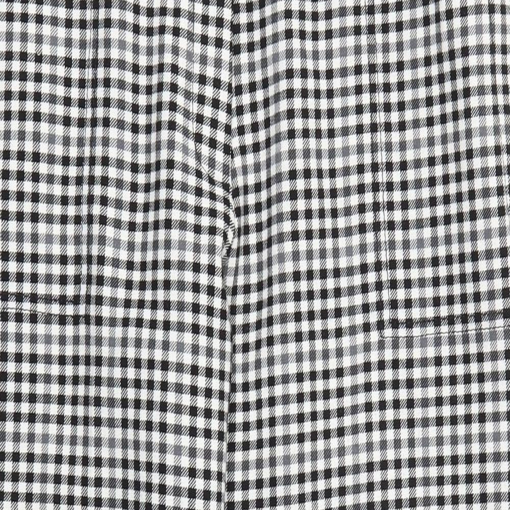 M&S Womens Black Check  Trousers  Size 14 L24 in