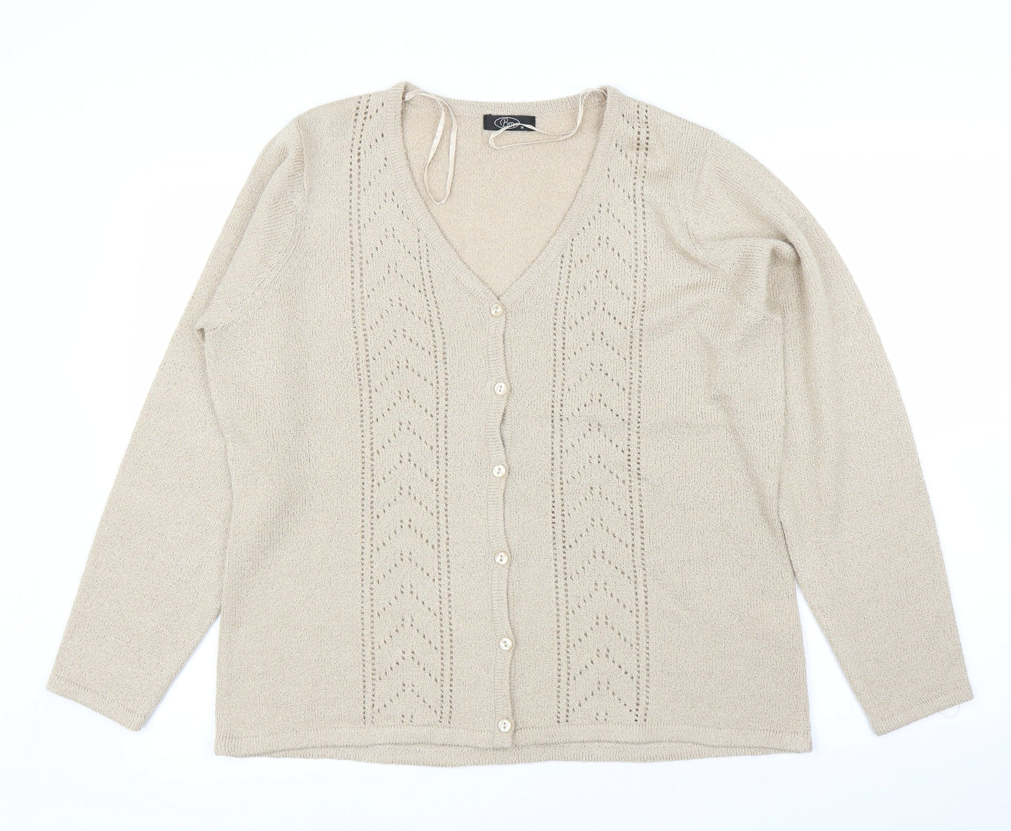 BM Womens Beige   Cardigan Jumper Size M