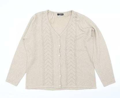 Bonmarché Womens Beige Cardigan Jumper Size M