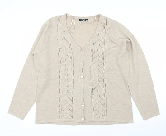 BM Womens Beige   Cardigan Jumper Size M