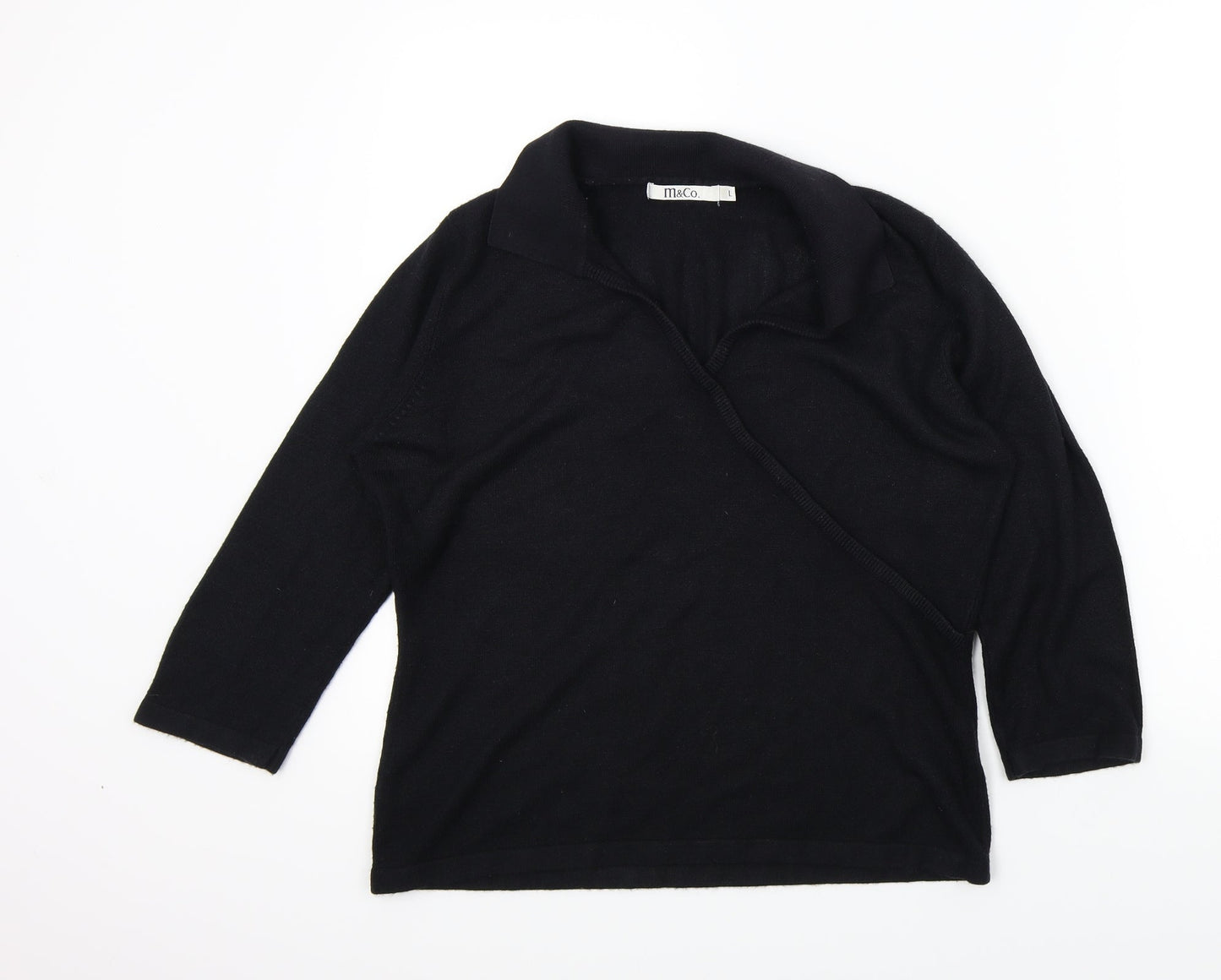 M&Co Womens Black   Pullover Jumper Size L