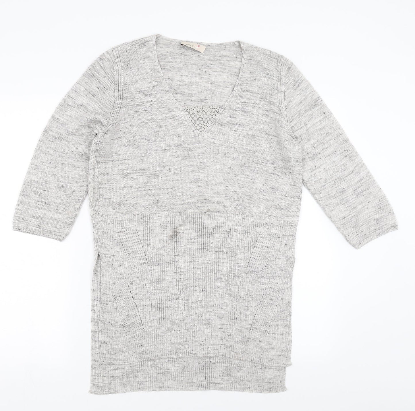 Marks and Spencer Womens Grey   Pullover Jumper Size 12  - Side split