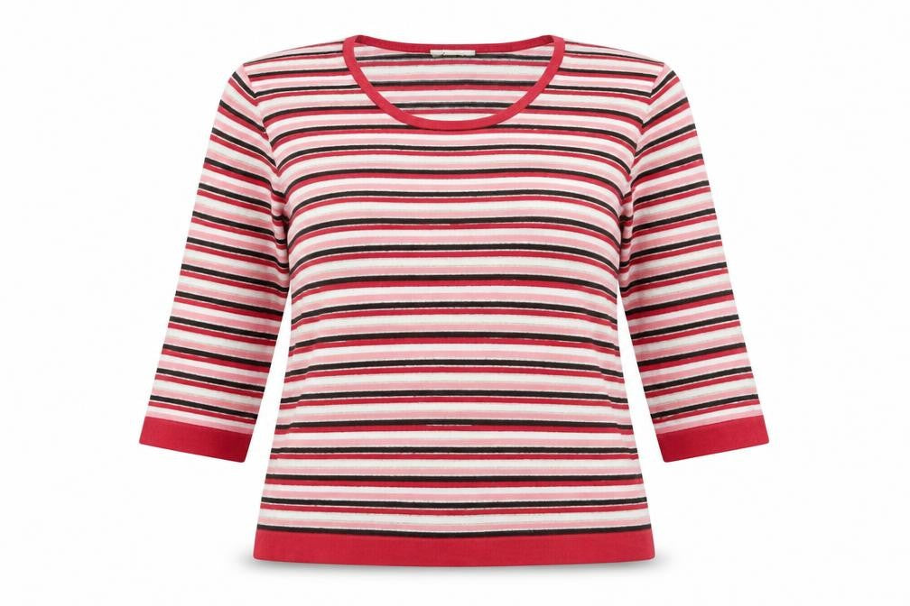 Preworn Womens Red Striped  Pullover Jumper Size 14