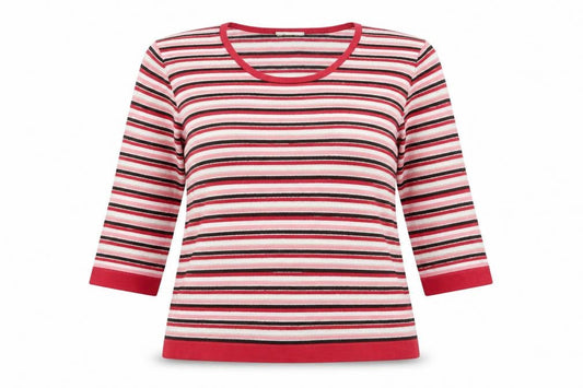 Preworn Womens Red Striped  Pullover Jumper Size 14