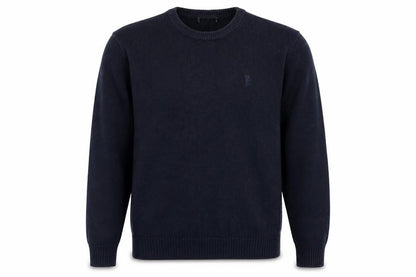 Front view of Easy men’s blue jumper, size L