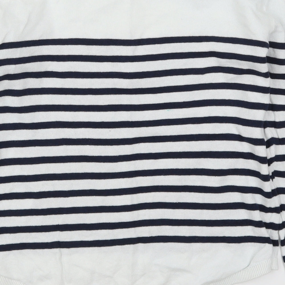 H&M Girls White Striped  Pullover Jumper Size 11-12 Years  - Blue