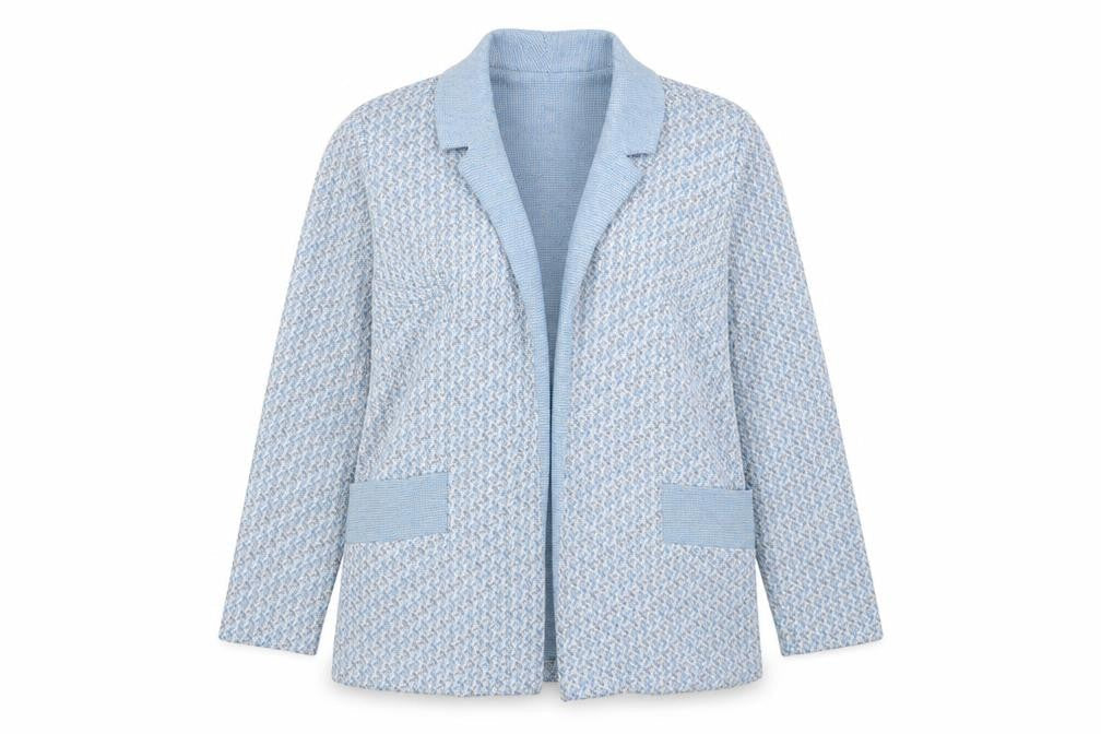Damart Womens Blue Geometric  Jacket  Size 14