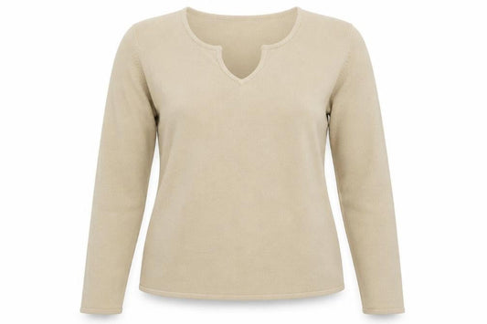 Front view of Atmosphere women’s beige jumper, size UK 14