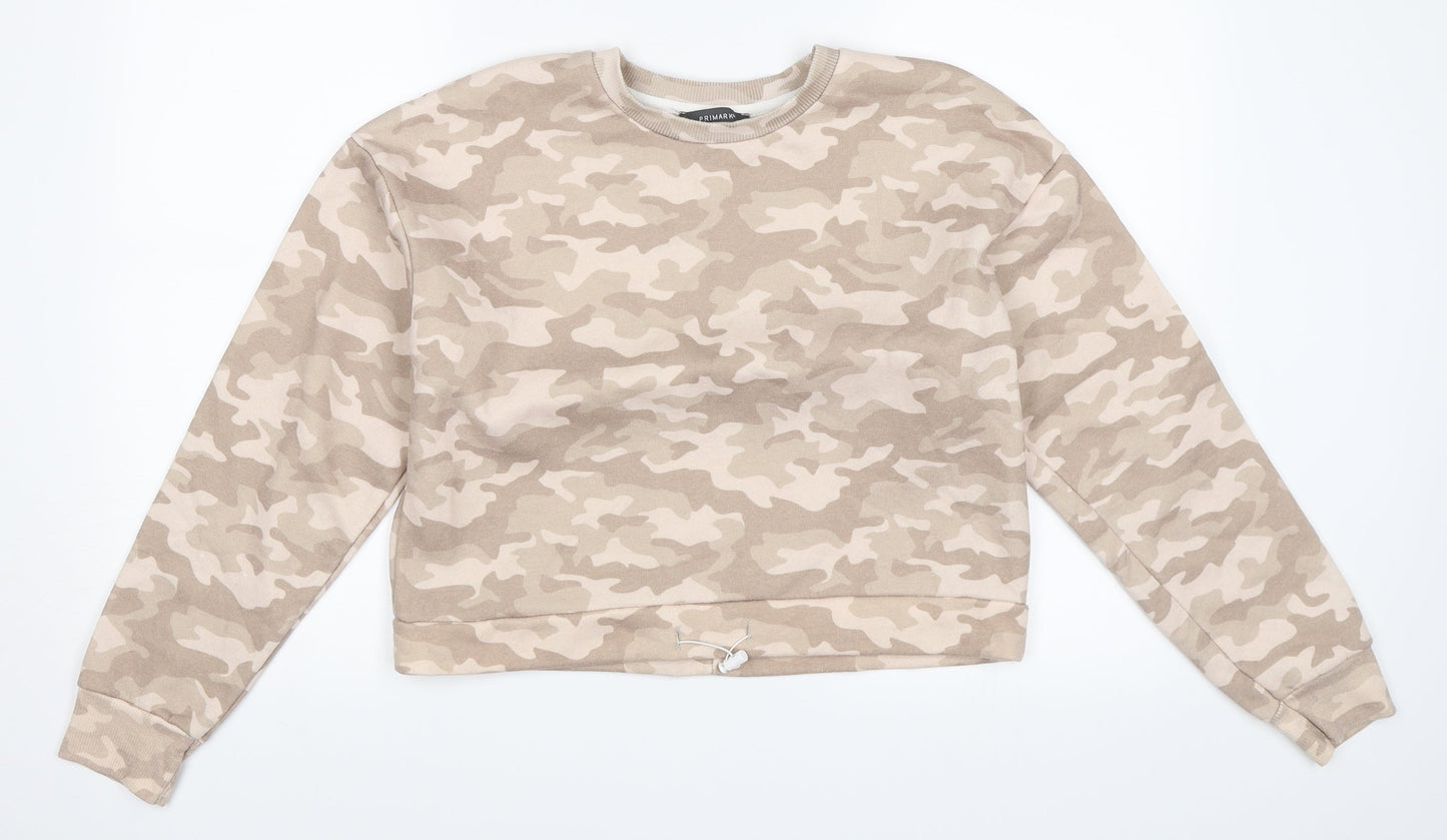 Primark Womens Beige Camouflage  Pullover Sweatshirt Size XS