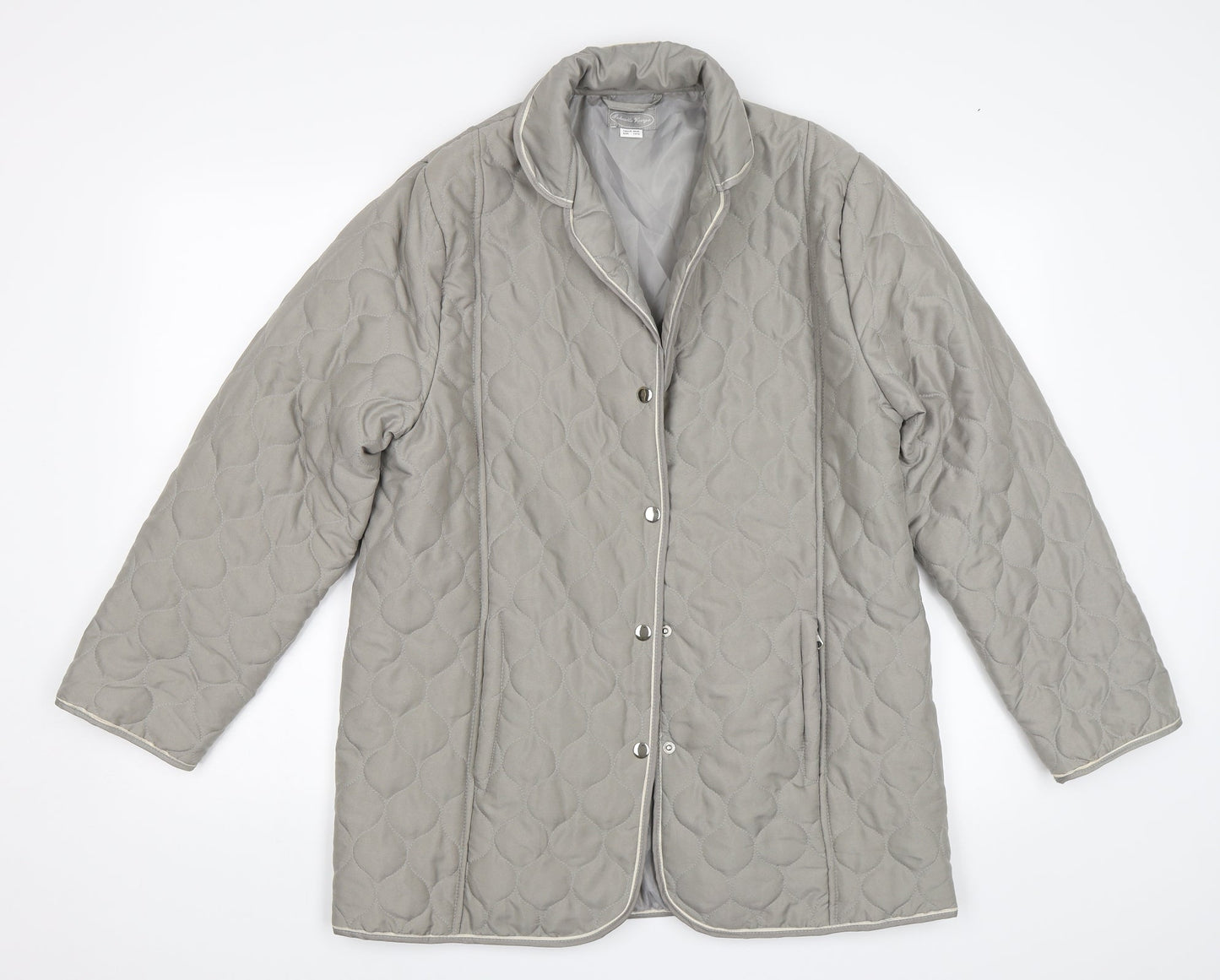 Gabriella Vicenga Womens Grey   Quilted Coat Size 10