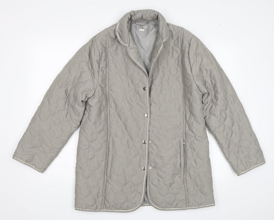 Gabriella Vicenga Womens Grey   Quilted Coat Size 10