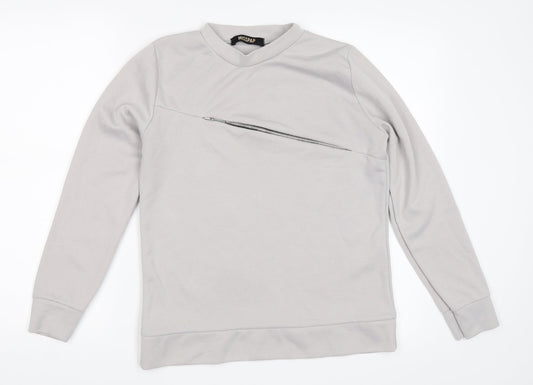 Misspap Womens Grey   Pullover Sweatshirt Size L