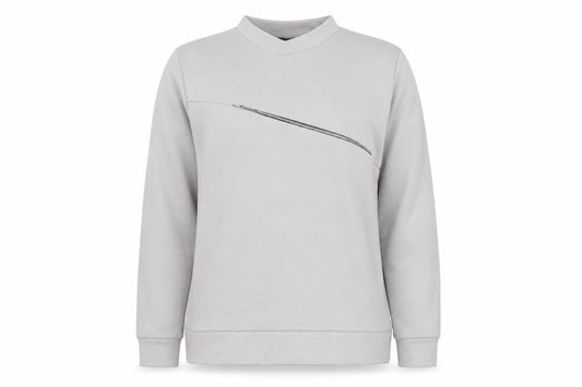 Misspap Womens Grey   Pullover Sweatshirt Size L