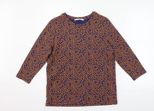 TU Womens Orange Geometric  Pullover Jumper Size 14