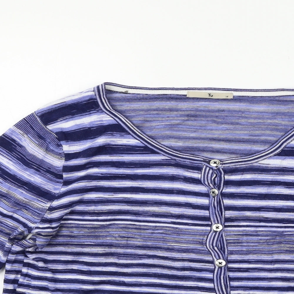 TU Womens Purple Striped  Pullover Jumper Size 14