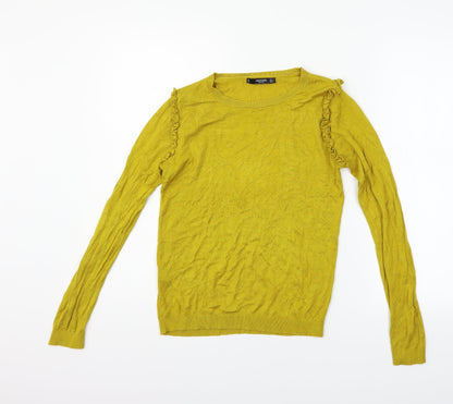 Preloved Mango Womens Yellow   Pullover Jumper Size M - Front