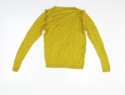 Preloved Mango Womens Yellow   Pullover Jumper Size M - Back