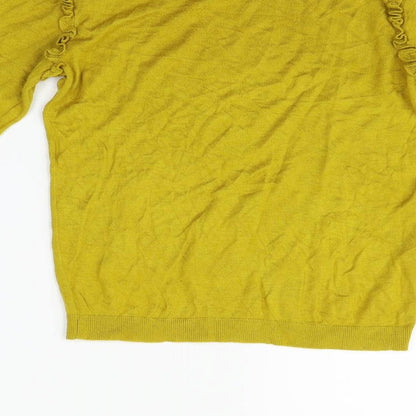 Preloved Mango Womens Yellow   Pullover Jumper Size M - Label