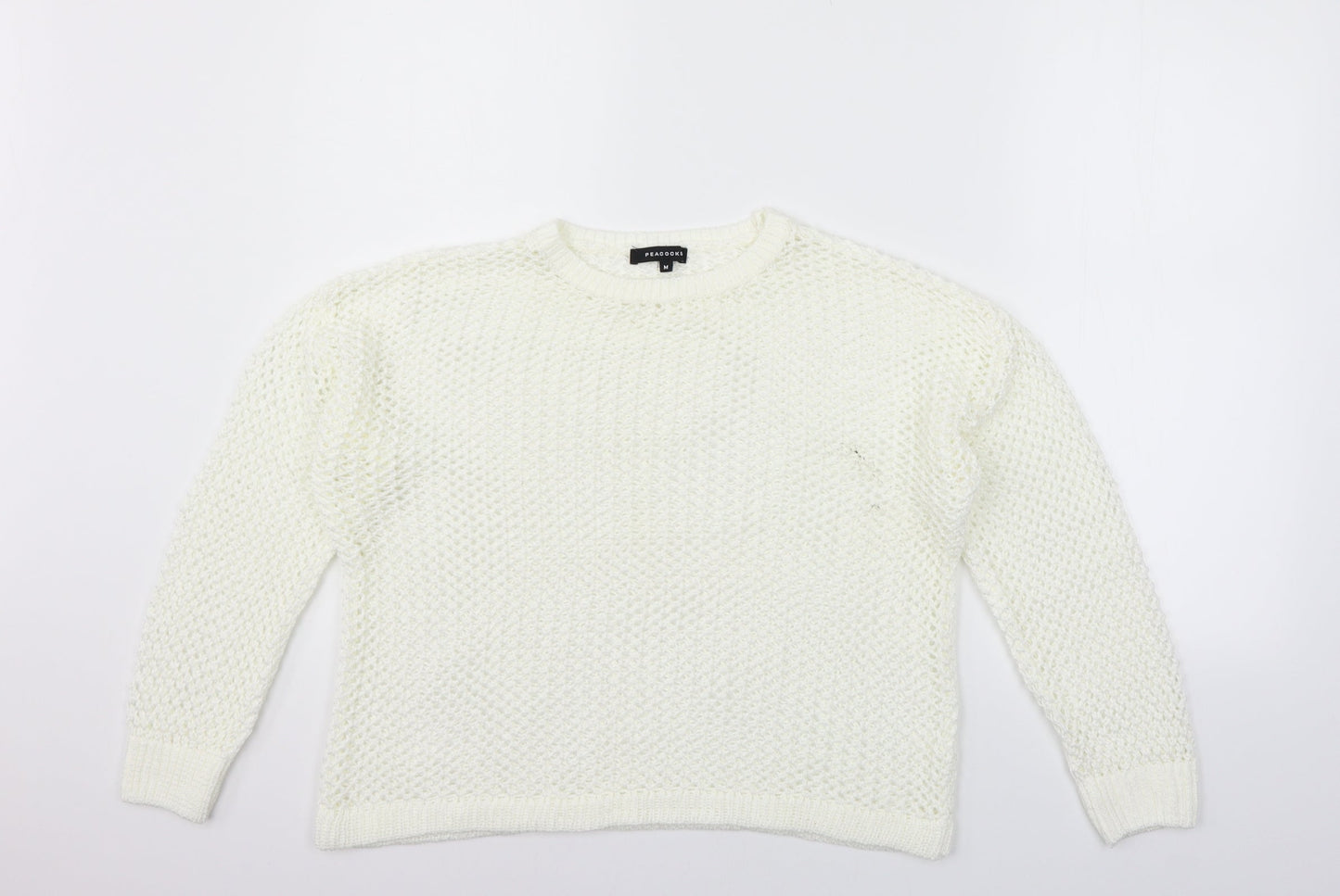 Peacocks Womens White   Pullover Jumper Size M  - washable marks