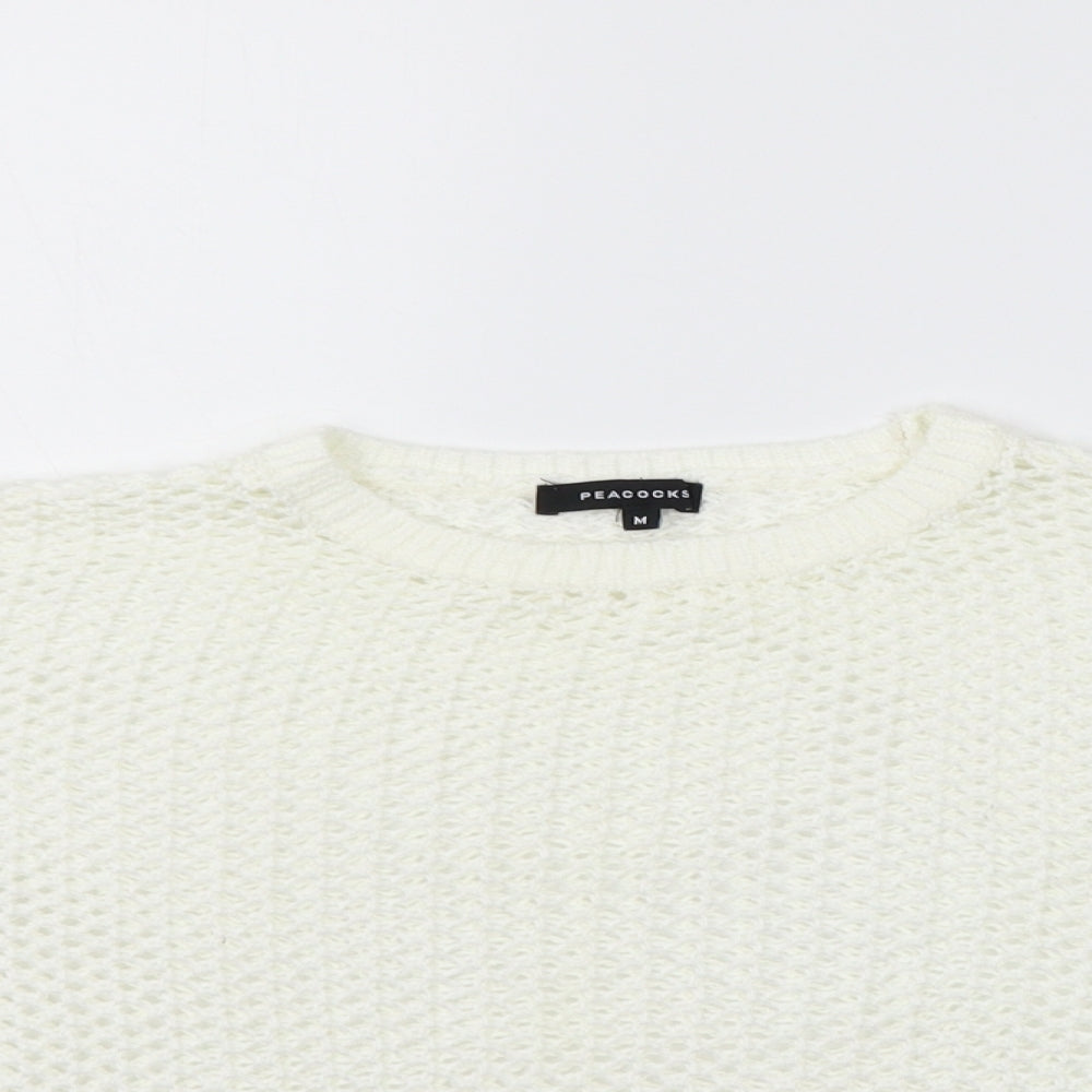 Peacocks Womens White   Pullover Jumper Size M  - washable marks