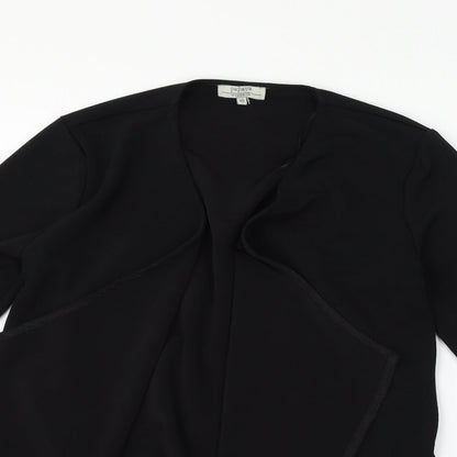 Close-up detail of Papaya women’s black cardigan jumper, size UK 10