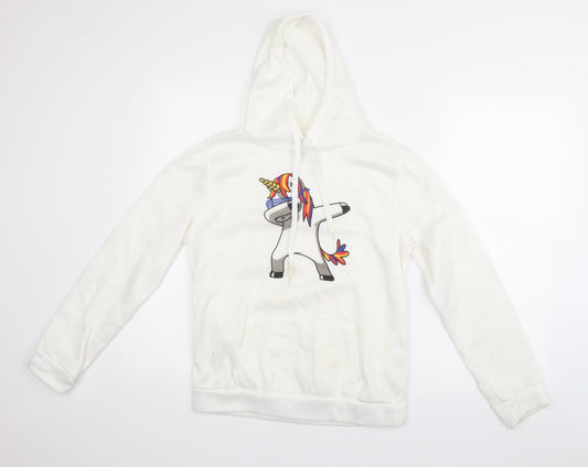 Preworn Girls White   Pullover Hoodie Size M