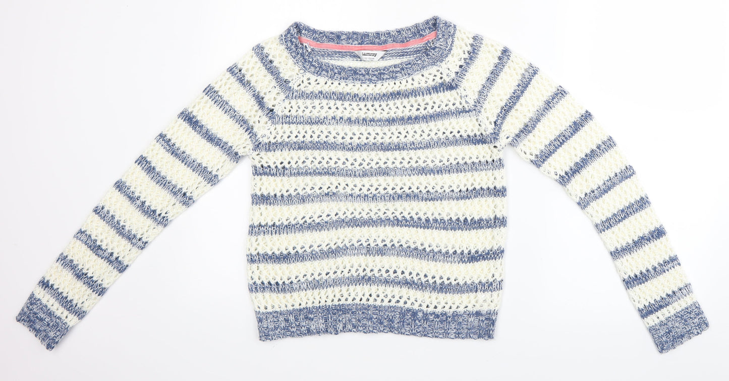 Tammy Girls Blue Striped  Pullover Jumper Size 12-13 Years