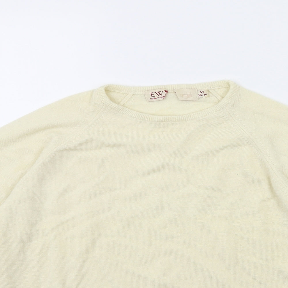 EWM Womens Beige  Knit Pullover Jumper Size 14
