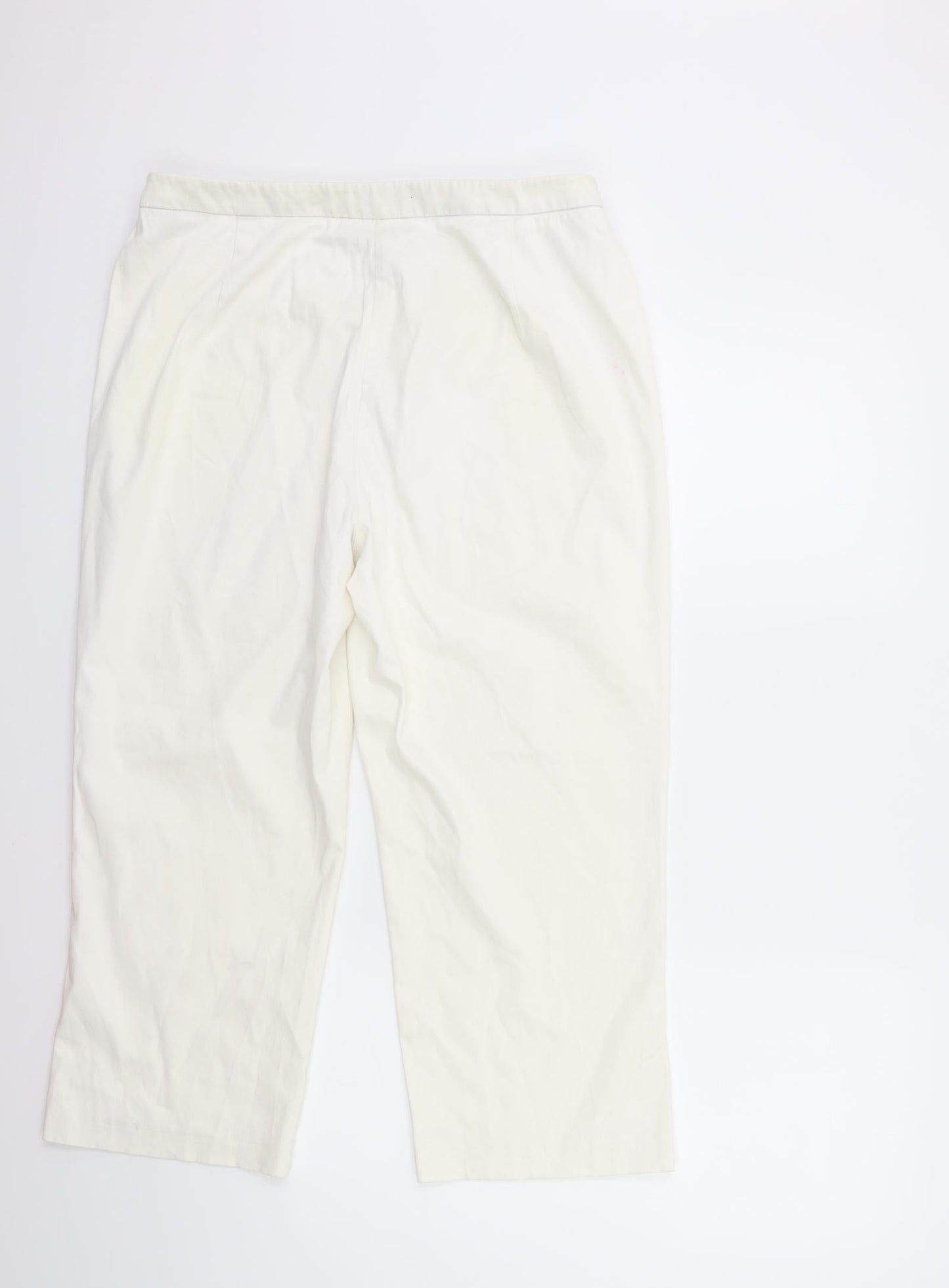 Marks and Spencer Womens White   Cropped Trousers Size 32 in L22 in