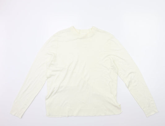 H&M Womens White  Knit Pullover Jumper Size M
