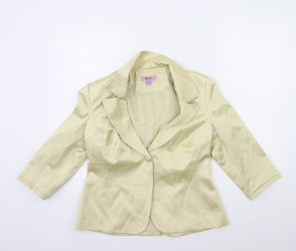 Monsoon Womens Gold   Biker Coat Size 14