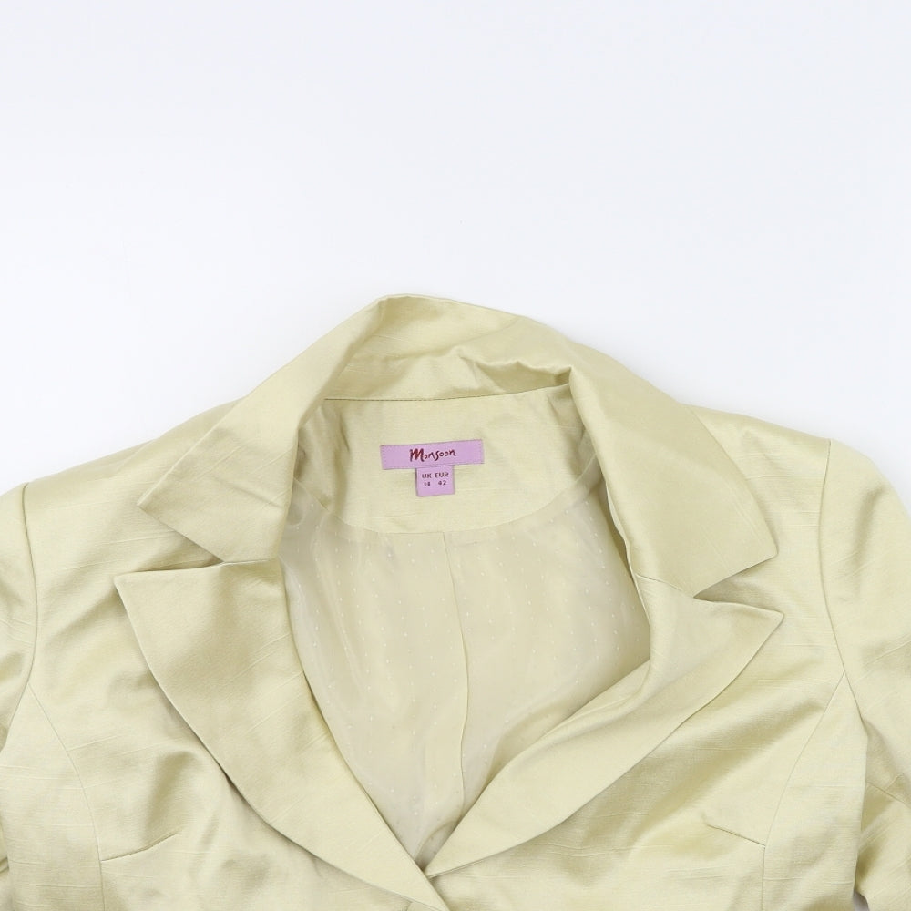 Monsoon Womens Gold   Biker Coat Size 14