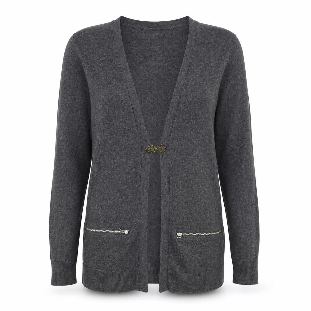 Select Womens Grey  Knit Cardigan Jumper Size 6