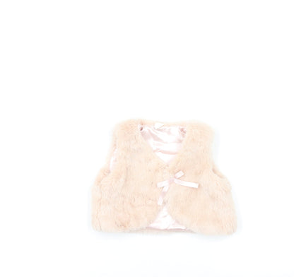 Additional front view of H&M Baby Pink Gilet Jacket, size 6-9, Months