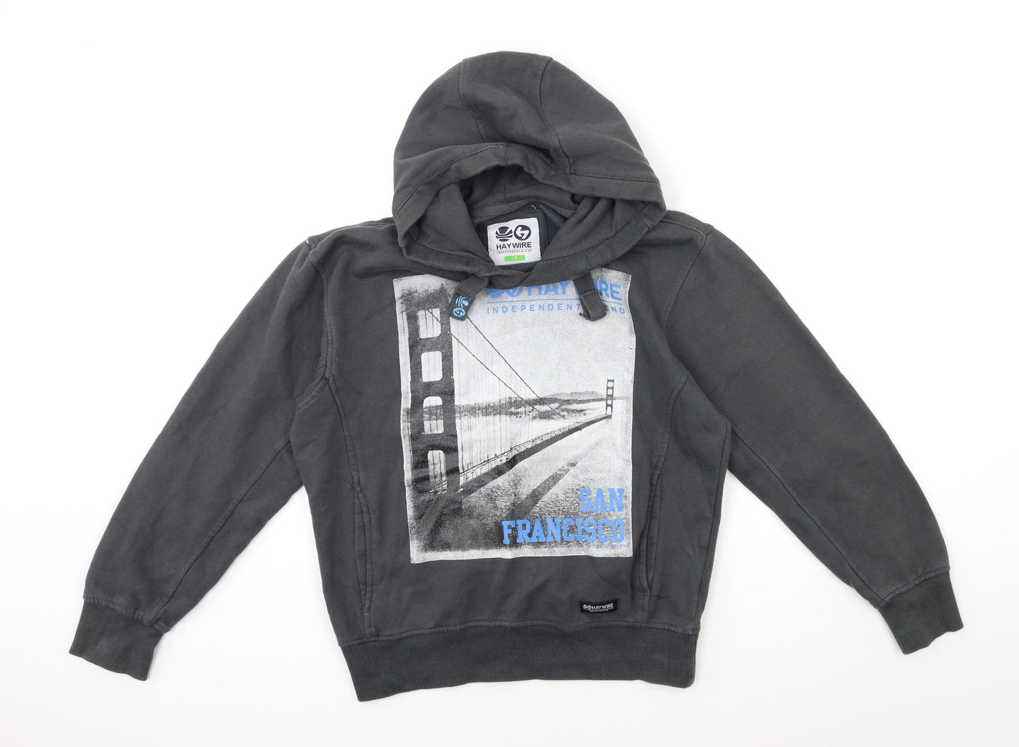 Haywire Boys Grey   Pullover Hoodie Size L