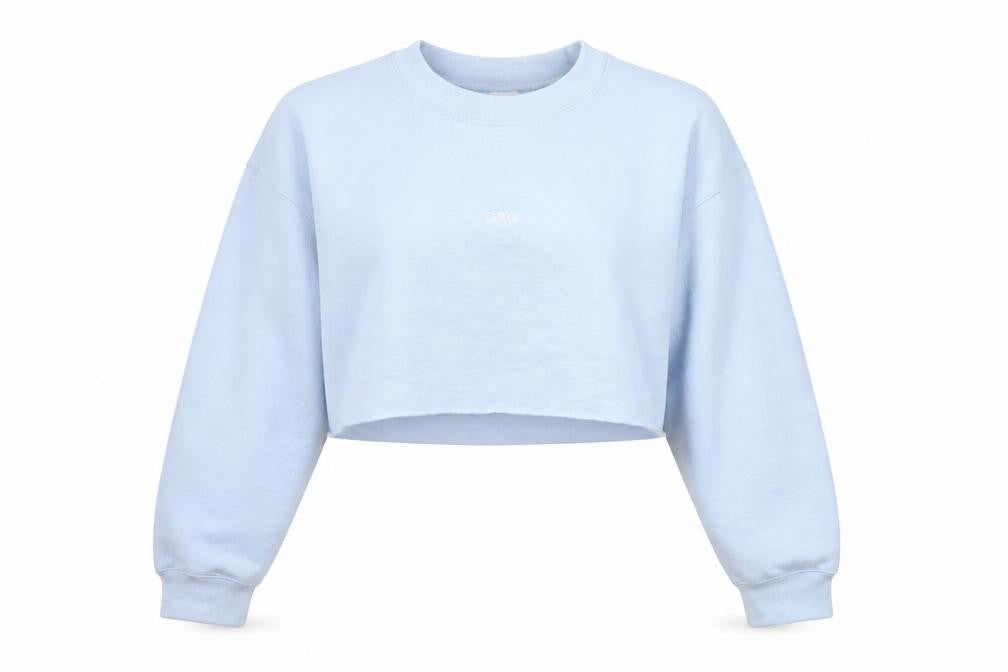 g&g Womens Blue   Pullover Sweatshirt Size M  - CROPPED