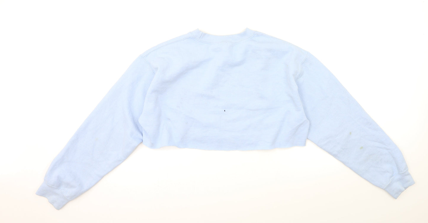 g&g Womens Blue   Pullover Sweatshirt Size M  - CROPPED