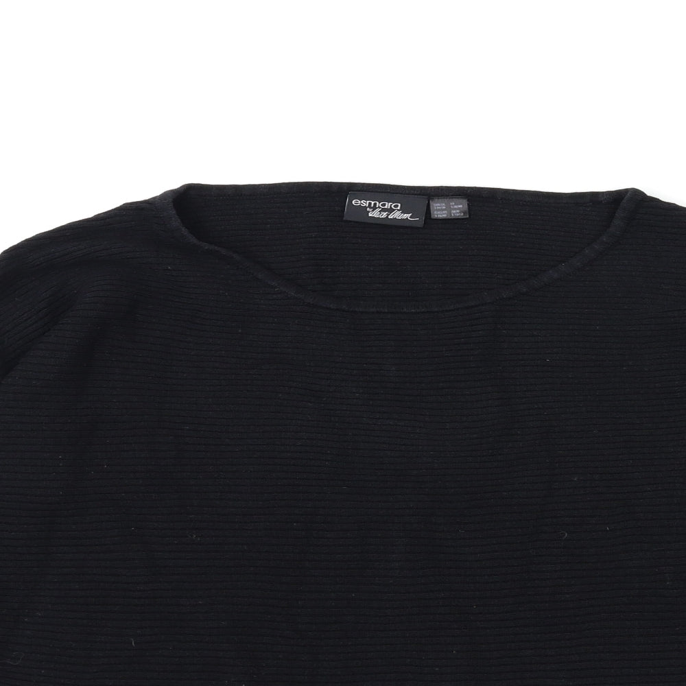 ESMARA Womens Black  Knit Pullover Jumper Size 10
