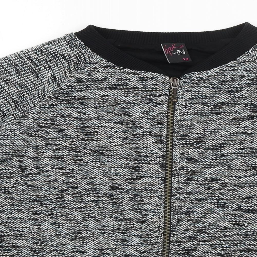 Gok Womens Grey   Full Zip Jumper Size 12