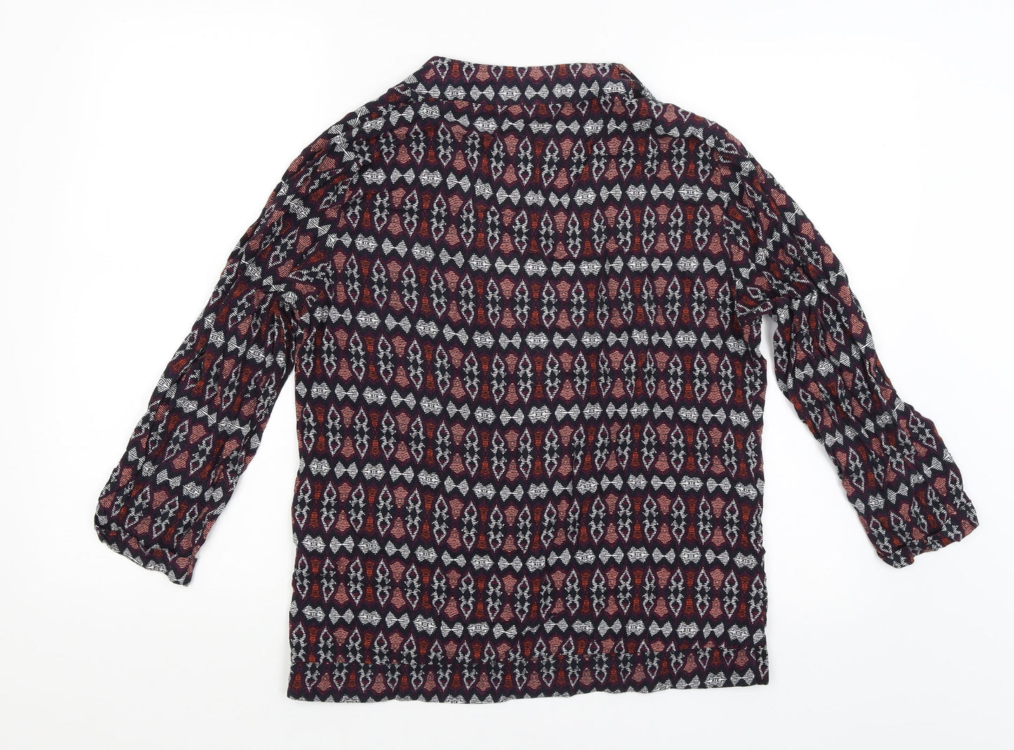 New Look Womens Red Geometric  Wrap Jumper Size 12
