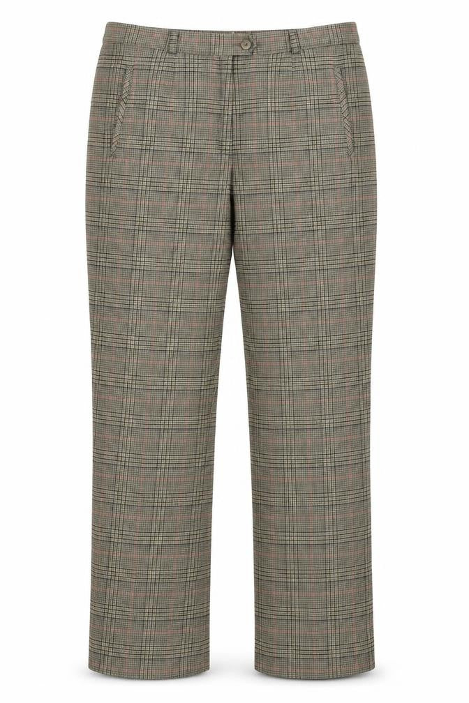 Frank Walder Womens Green Plaid  Dress Pants Trousers Size 14 L29.5 in