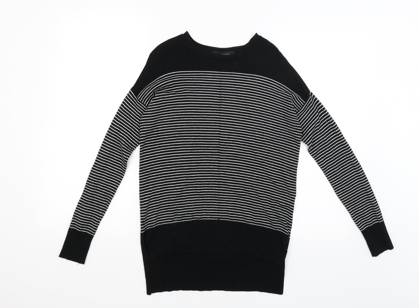 Atmosphere Womens Black Striped  Pullover Jumper Size 8